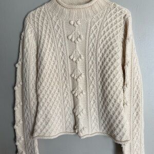 Cream Cable Knit Cashmere Sweater